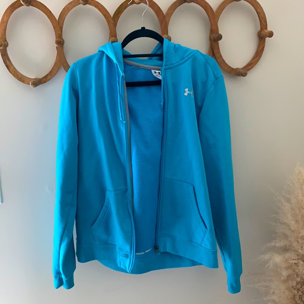 Under armour blue zip up hoodie